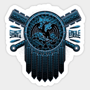Aztec Mexica Heraldry Shield & Weapons Sticker
